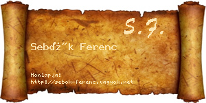 Sebők Ferenc névjegykártya